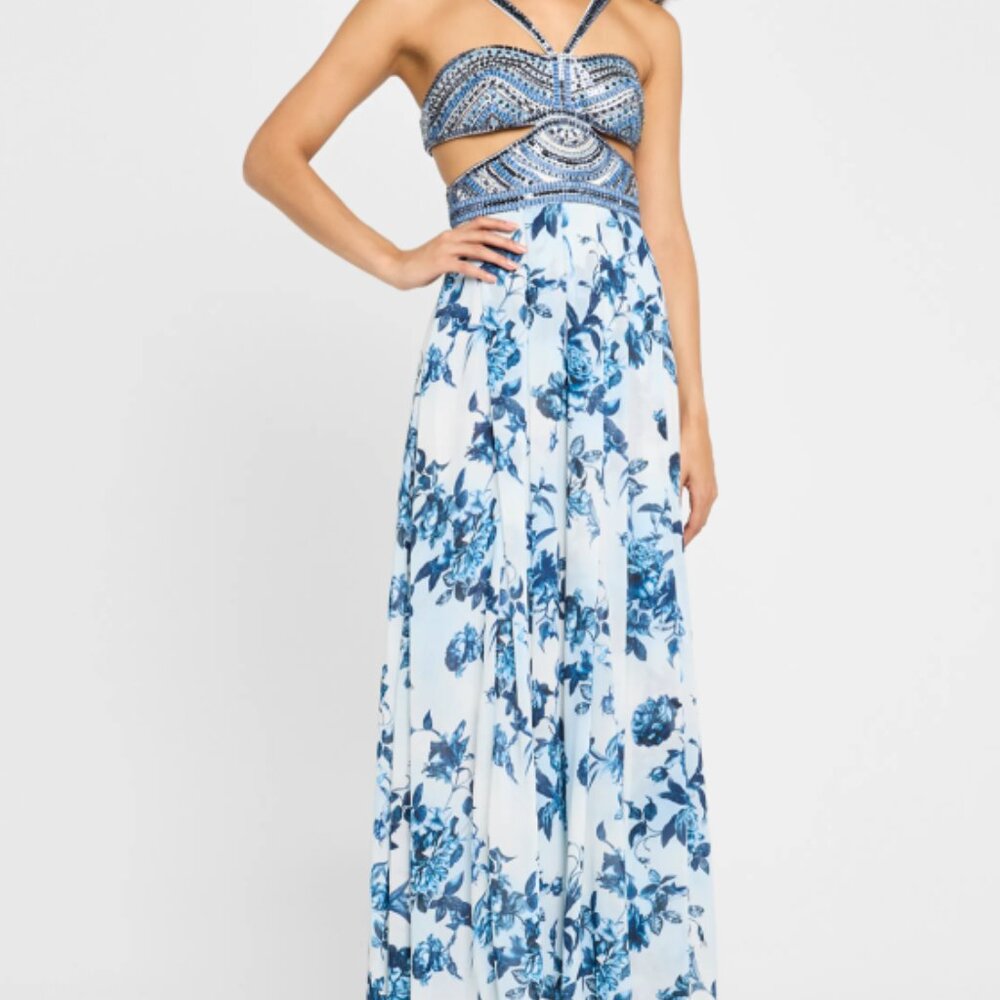 NWT L’Agence Womens Annistyn Embellished Floral Gown Size 4